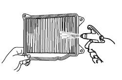 Cleaning the V-belt case air filter element