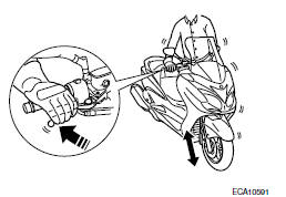 Checking the front fork