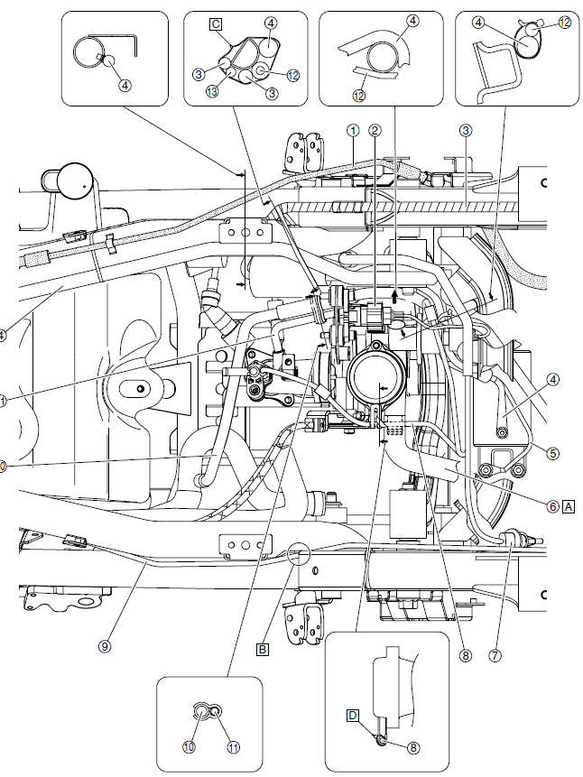 Throttle body (top view)