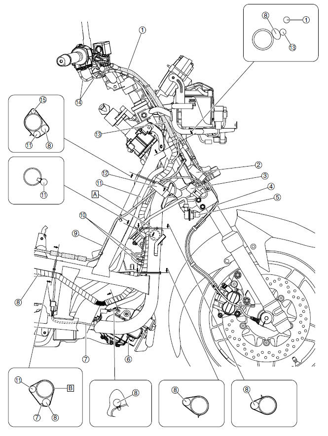 Front brake hose (right side view)