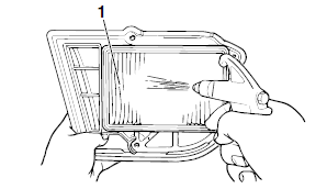 Cleaning the v-belt case air filter element