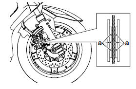 Checking the front brake pads