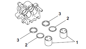 Disassembling the front brake caliper