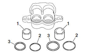 Disassembling the rear brake caliper (YP250R only)