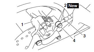 Installing the rear brake caliper (YP125R)