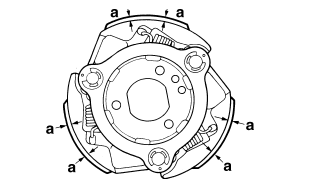 Checking the clutch shoes