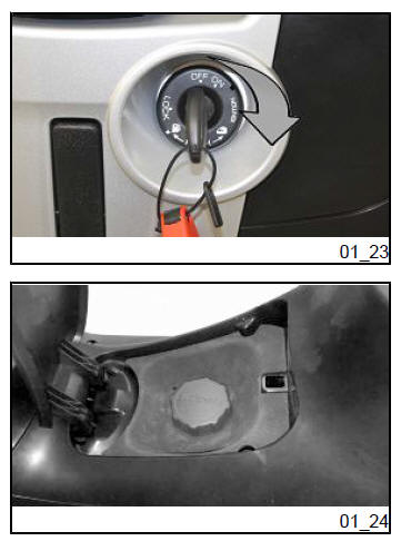 Accessing the fuel tank